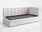 Divano singolo imbottito 90x200 con contenitore con struttura, Tom Velvet Grigio