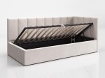 Divano singolo imbottito 90x200 con contenitore con struttura, Tom beige Soro21