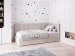 Divano singolo imbottito 90x200 con contenitore con struttura, Tom beige Soro21