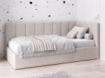 Divano singolo imbottito 90x200 con contenitore con struttura, Tom beige Soro21