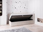 Divano singolo imbottito 90x200 con contenitore con struttura, Tom beige Soro21