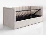 Divano singolo imbottito 90x200 con contenitore con struttura, Urus beige Soro21