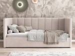 Divano singolo imbottito 90x200 con contenitore con struttura, Urus beige Soro21