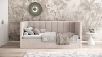 Divano singolo imbottito 90x200 con contenitore con struttura, Urus beige Soro21