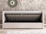 Divano singolo imbottito 90x200 con contenitore con struttura, Urus beige Soro21
