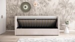 Divano singolo imbottito 90x200 con contenitore con struttura, Urus beige Soro21