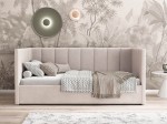 Divano singolo imbottito 90x200 con contenitore con struttura, Urus beige Soro21