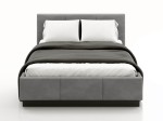 Letto matrimoniale 140x200 imbottito, levitante con contenitore TOP line 8 Velvet Grafite