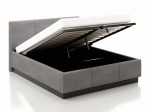 Letto matrimoniale 160x200 imbottito, levitante con contenitore TOP line 8 Velvet Grafite