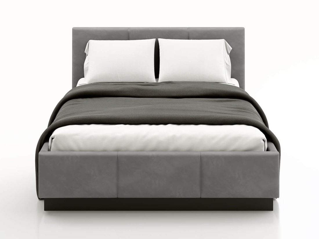Letto matrimoniale 160x200 imbottito, levitante con contenitore TOP line 8 Velvet Grafite