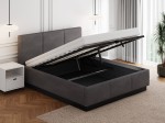 Letto matrimoniale 160x200 imbottito, levitante con contenitore TOP line 8 Velvet Grafite