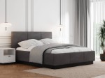 Letto matrimoniale 160x200 imbottito, levitante con contenitore TOP line 8 Velvet Grafite