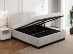 Letto matrimoniale 160x200 imbottito, levitante con contenitore TOP line 8 Velvet Grigio