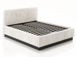 Letto matrimoniale 140x200 imbottito, levitante con contenitore TOP line 8 Velvet Grigio