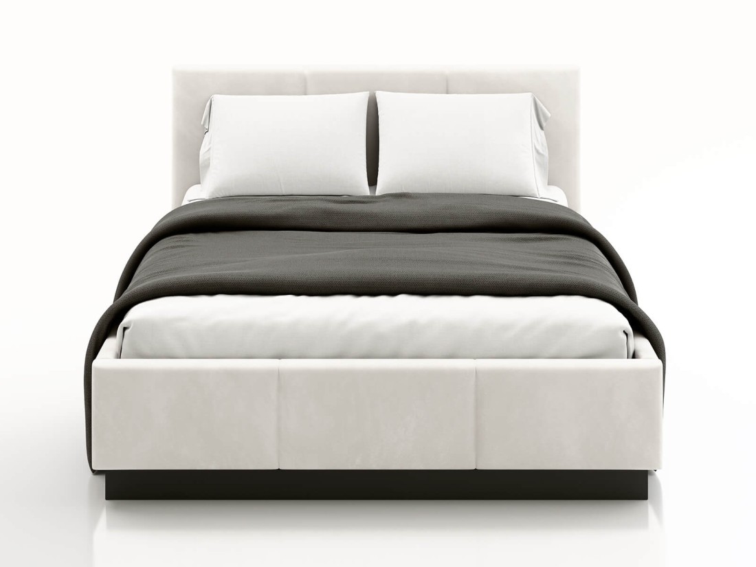 Letto matrimoniale 140x200 imbottito, levitante con contenitore TOP line 8 Velvet Grigio