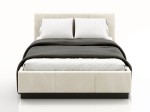 Letto matrimoniale 140x200 imbottito, levitante con contenitore TOP line 8 Velvet Beige