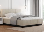 Letto matrimoniale 140x200 imbottito, levitante con contenitore TOP line 8 Velvet Beige