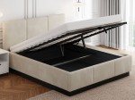 Letto matrimoniale 160x200 imbottito, levitante con contenitore TOP line 8 Velvet Beige