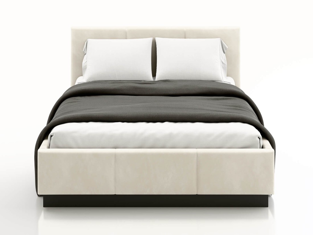 Letto matrimoniale 160x200 imbottito, levitante con contenitore TOP line 8 Velvet Beige