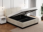 Letto matrimoniale 160x200 imbottito, levitante con contenitore TOP line 8 Velvet Beige