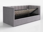 Divano singolo imbottito 90x200 con contenitore con struttura, Urus Grigio Soro90
