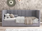 Divano singolo imbottito 90x200 con contenitore con struttura, Urus Grigio Soro90