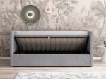 Divano singolo imbottito 90x200 con contenitore con struttura, Urus Grigio Soro90