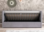 Divano singolo imbottito 90x200 con contenitore con struttura, Urus Grigio Soro90
