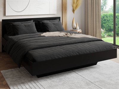 Letto levitante 120x200 nero DM2 realizzato con pannello per mobili