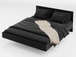 Letto levitante 140x200 nero DM2 realizzato con pannello per mobili