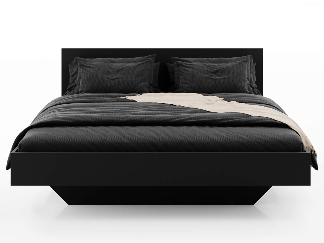Letto levitante 180x200 nero DM2 realizzato con pannello per mobili