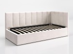 Divano singolo imbottito 90x200 con contenitore con struttura, Tom Velvet Beige
