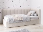 Divano singolo imbottito 90x200 con contenitore con struttura, Tom Velvet Beige