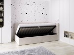 Divano singolo imbottito 90x200 con contenitore con struttura, Tom Velvet Beige