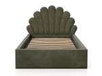 Letto imbottito per bambini con contenitore 90x200 con struttura in velluto oliva Kids Line 3 conchiglia di mare