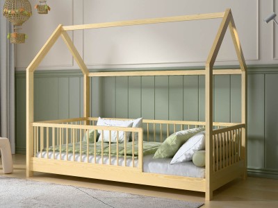 Lettino Montessori 80x160 cm a Casetta Pino e sponde D9