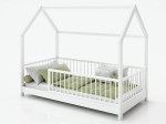 Lettino Montessori 80x160 cm a Casetta Bianco e sponde D9