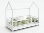 Lettino Montessori 80x160 cm a Casetta Bianco e sponde D9