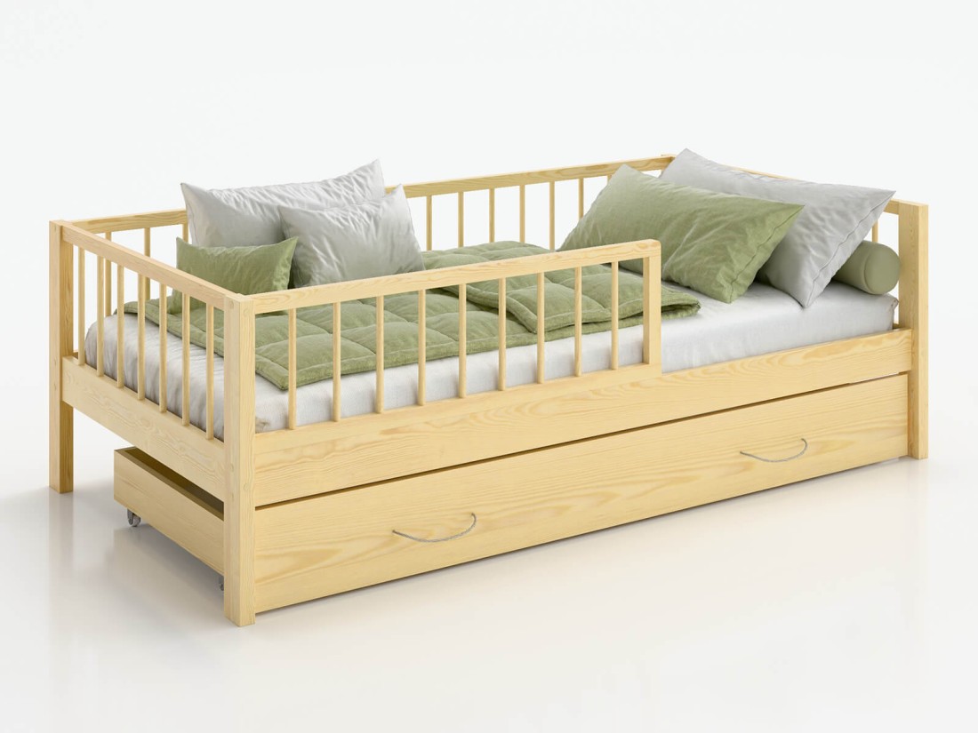 Letto per bambini 160x80 con cassetto Filip, pino