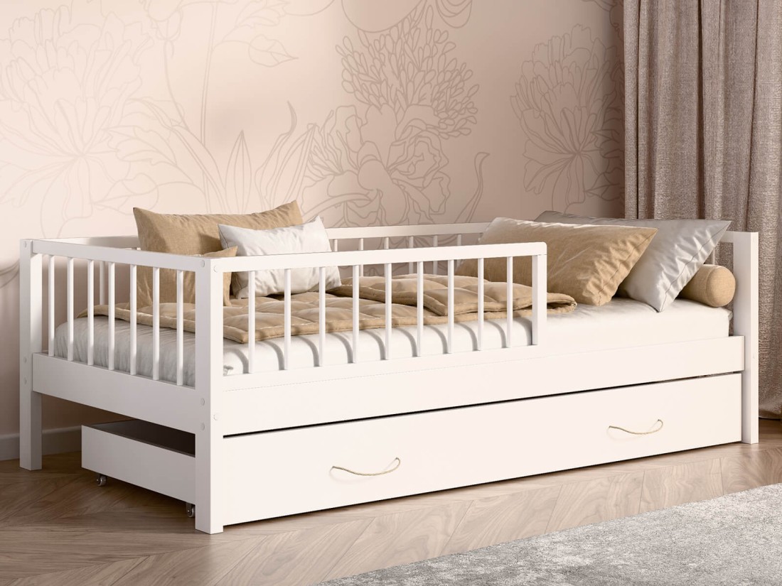 Letto per bambini 160x80 con cassetto Filip, bianco