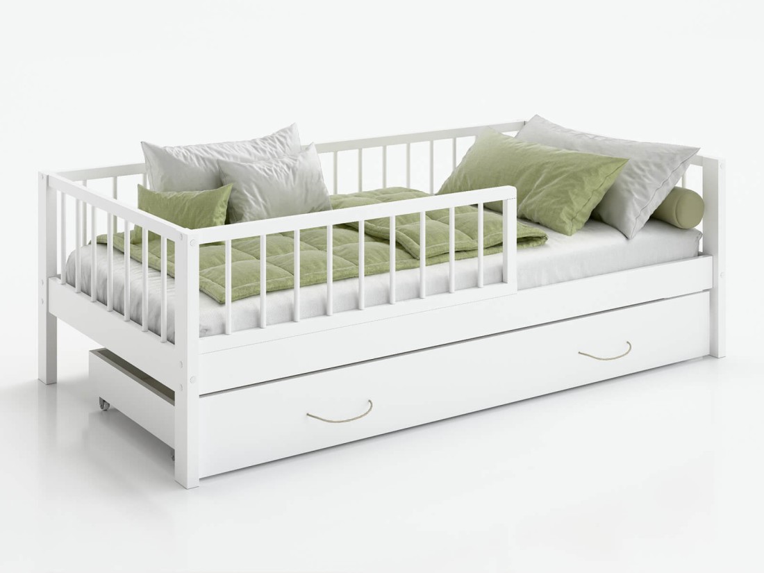 Letto per bambini 160x80 con cassetto Filip, bianco