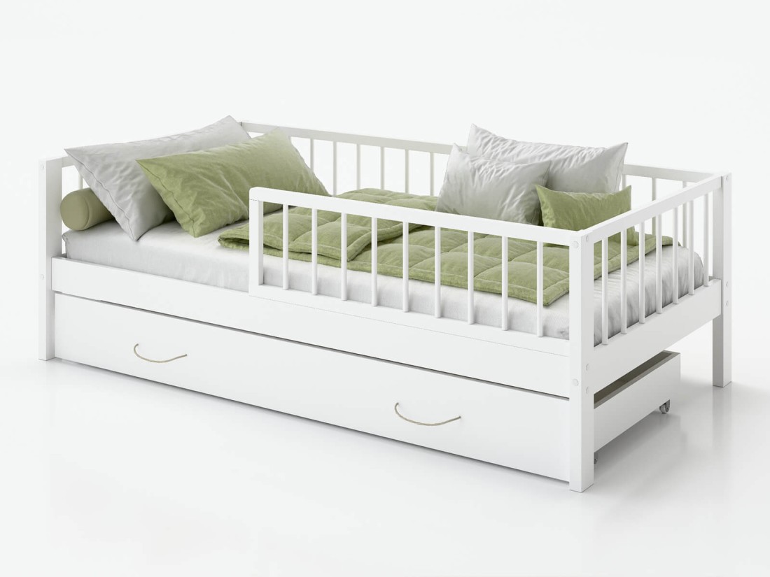 Letto per bambini 160x80 con cassetto Filip, bianco
