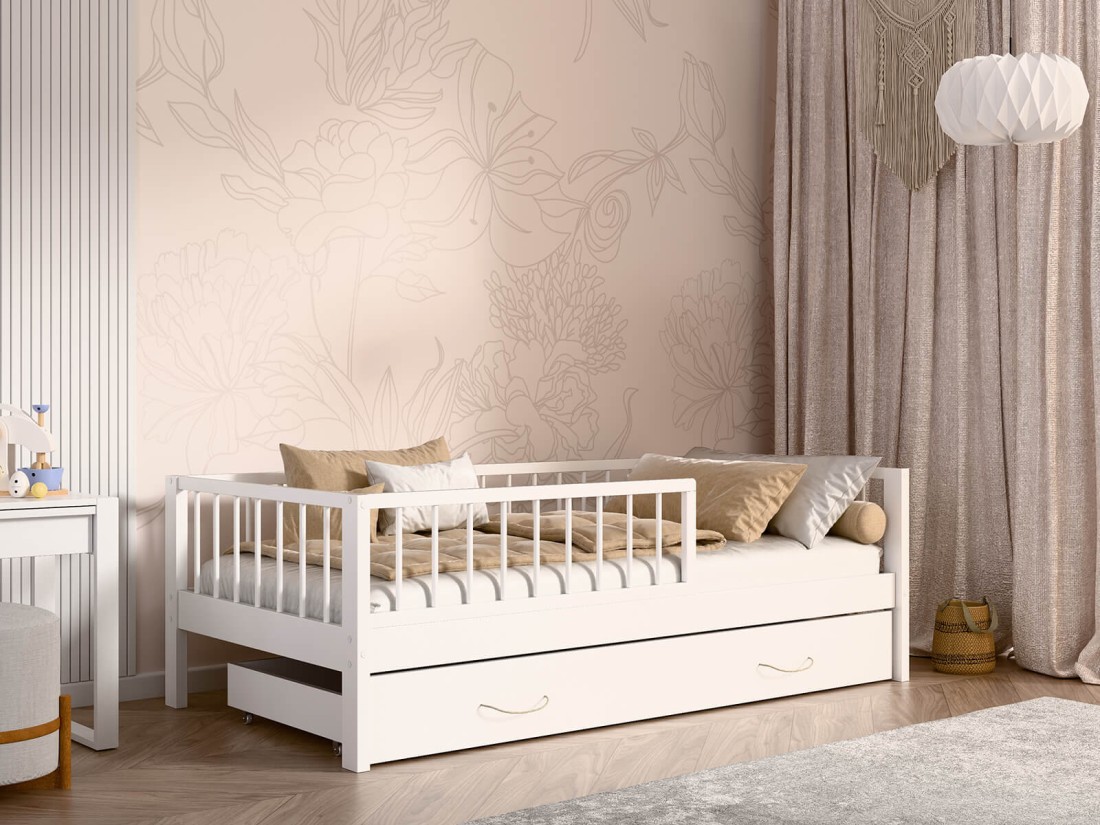 Letto per bambini 160x80 con cassetto Filip, bianco