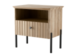 Comodino in legno di faggio Lamelo, faggio naturale