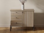Cassettiera Lamelo in legno di faggio, larghezza 93 cm, faggio naturale