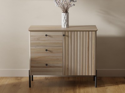 Cassettiera Lamelo in legno di faggio, larghezza 93 cm, faggio naturale
