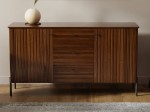 Cassettiera Lamelo in legno di faggio 3S2D Noce scuro