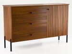 Cassettiera Lamelo in legno di faggio  larghezza 143 cm, rovere rustico