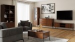 Armadio RTV in legno di faggio Lamelo larghezza 158 cm noce scuro