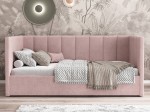 Divano singolo imbottito 90x200 con contenitore con struttura, Urus Rosa Soro61